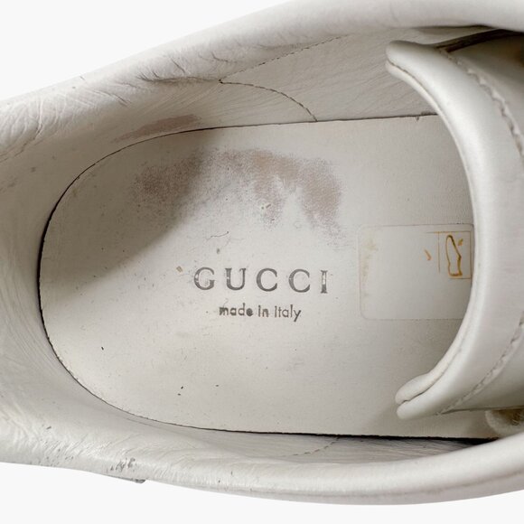 Gucci Interlocking GG Ace Sneakers Size 37 US 7 White Leather Low Top Logo Shoe - Picture 12 of 13
